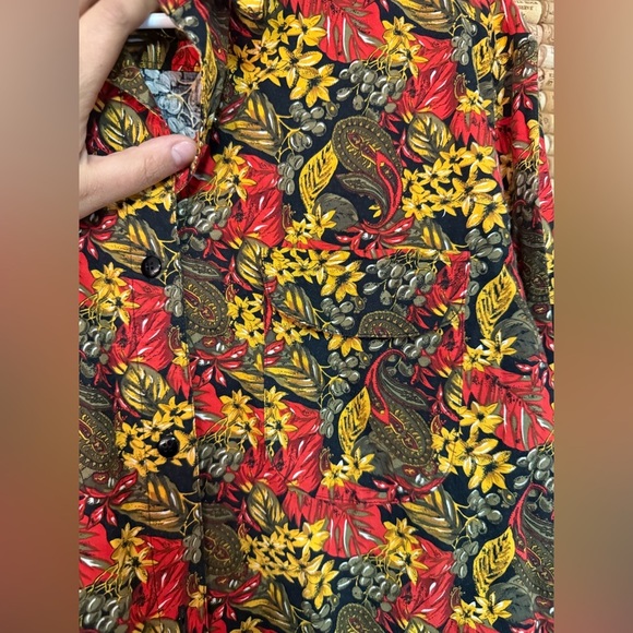 Vintage Hunt Club cotton blend floral paisley button down size M - Picture 5 of 6